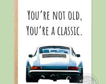 Classic Porsche Inspired - Car lovers - Happy Birthday Card - Greeting Card - birthday Gift