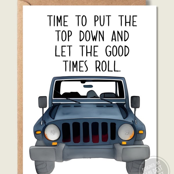 Classic Jeep Wrangler Inspired - Happy Birthday Card - Greeting Card - birthday Gift