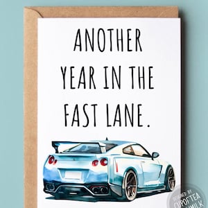 Classic Nissan GT-R Inspired - Car lovers - Happy Birthday Card - Greeting Card - birthday Gift