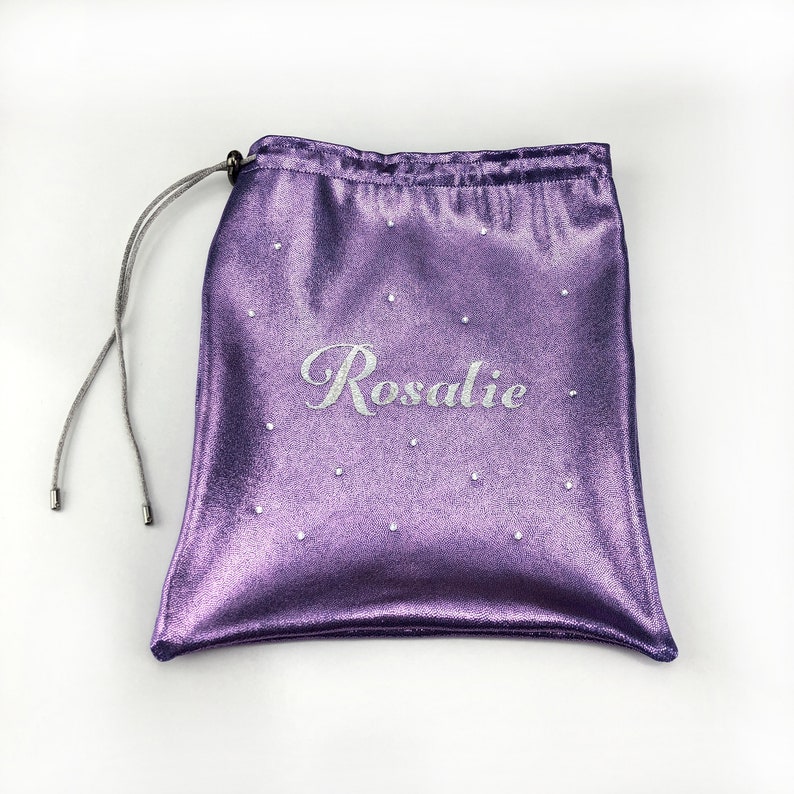 Personalized Gymnastics Grip Bag With Name on Glitter Vinyl and