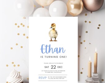 Farm Animals Birthday Invitation, Boys Party Invitation, Editable Birthday Template, Instant Download Printable, Digital Template
