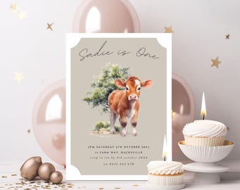 Farm Animals Birthday Invitation, Children's Farm Animal Party, Editable Birthday Template, Instant Download Printable, Digital Template