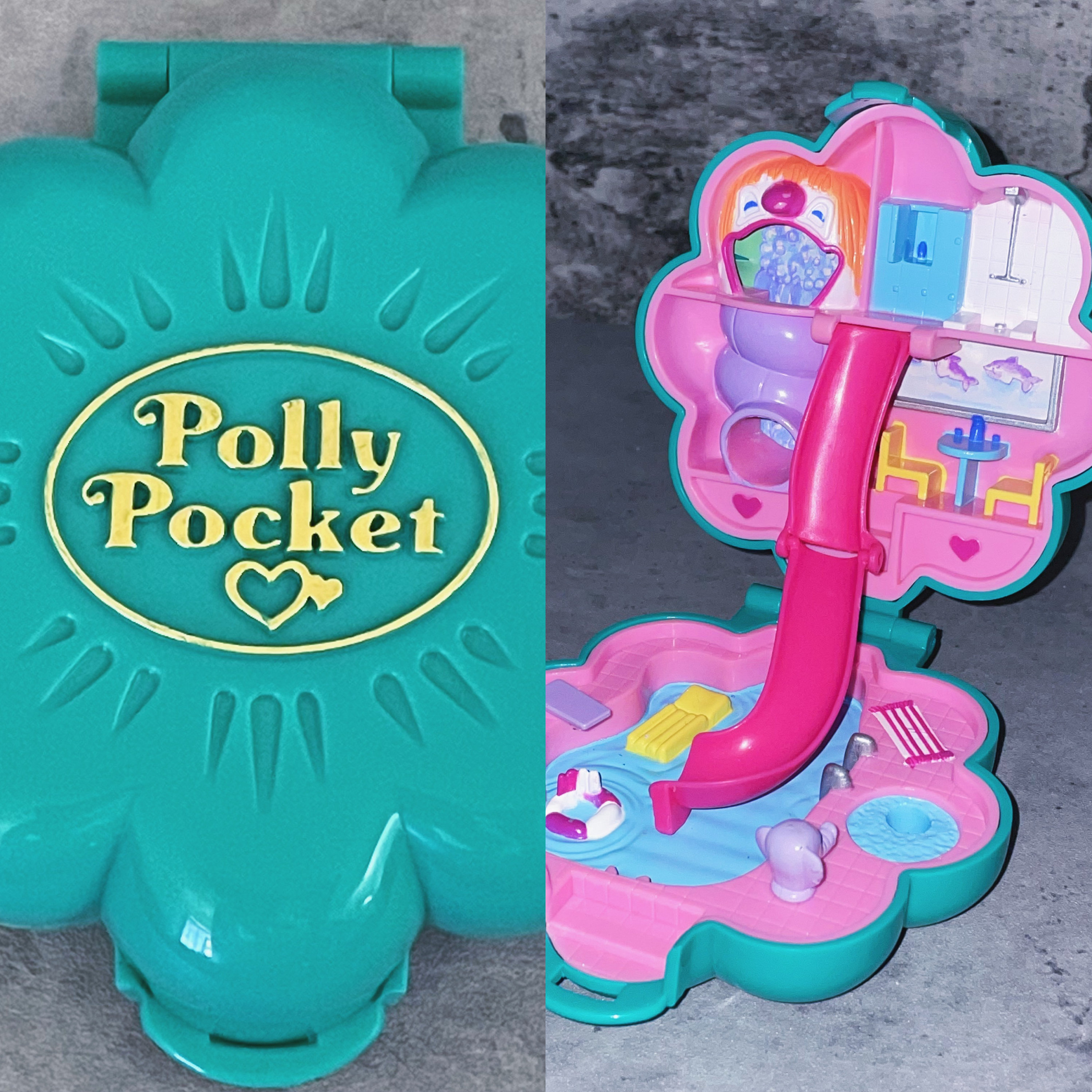 Polly Pocket Water Park Bluebird 1990 Teal Compact - Etsy UK