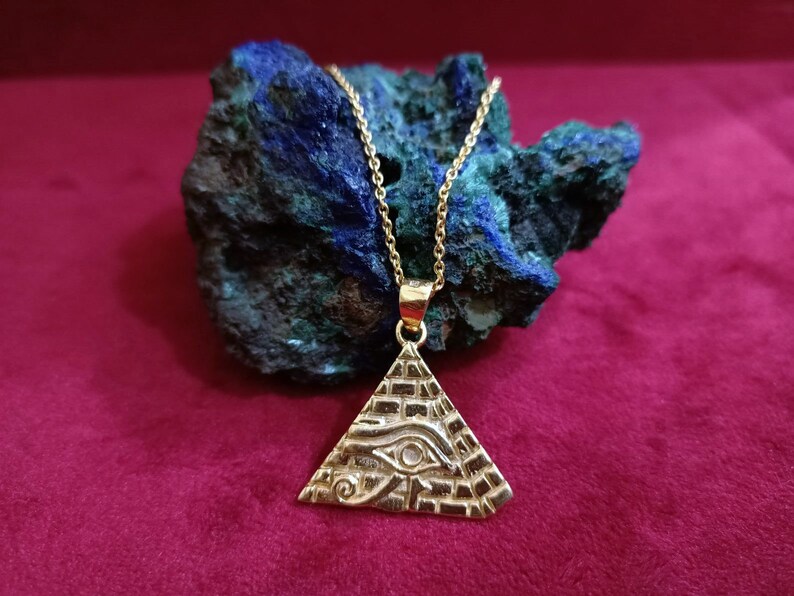 Wonders of the World 18 K Gold Filled sterling silver Giza Pyramid Necklace Sterling Silver Pyramid Pendant Gold Khufu Pyramid Jewelry