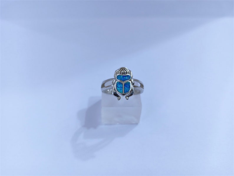 Sterling Silver Opal Ring Opal Scarab Ring Opal Scarab Jewelry