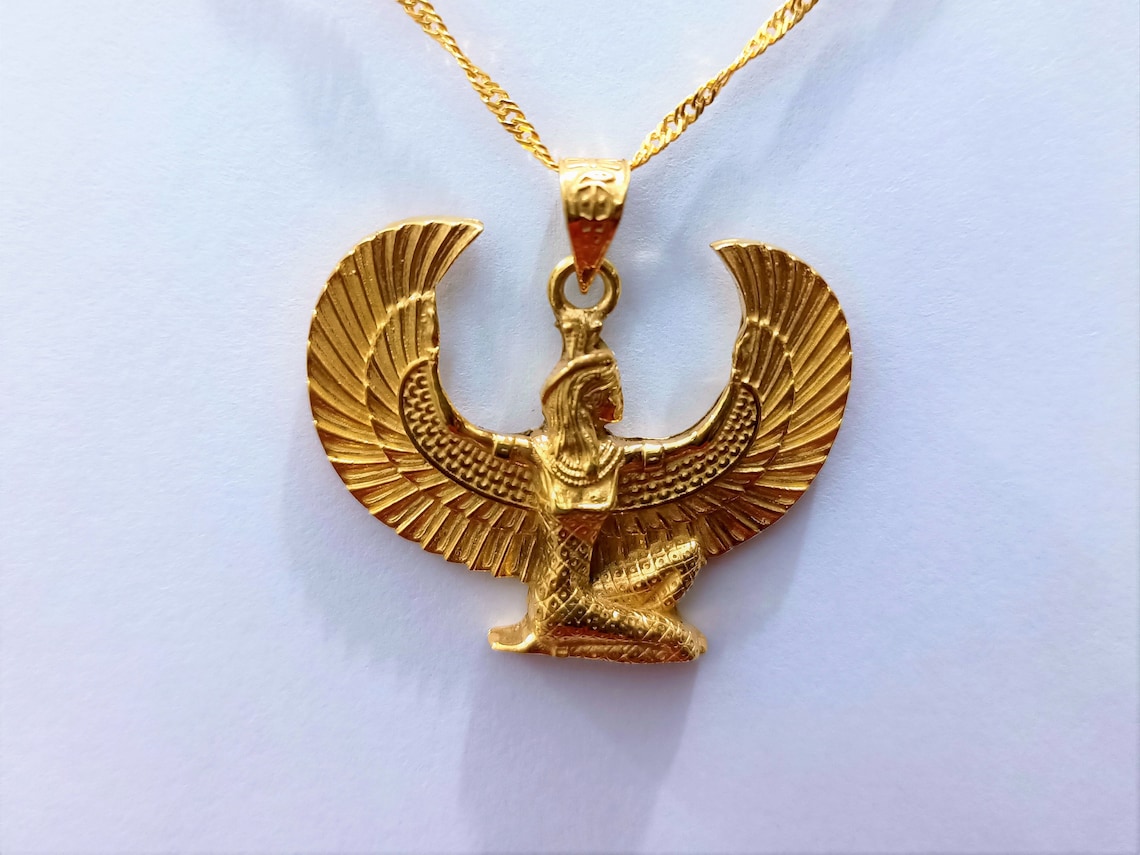 Gold Maat Necklace Real Gold Maat Pendant Maat Jewelry | Etsy