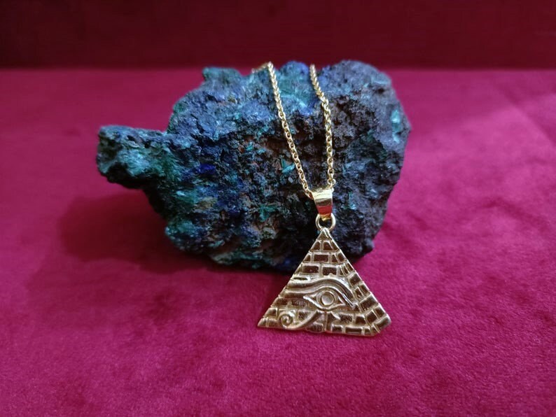 Wonders of the World 18 K Gold Filled sterling silver Giza Pyramid Necklace Sterling Silver Pyramid Pendant Gold Khufu Pyramid Jewelry