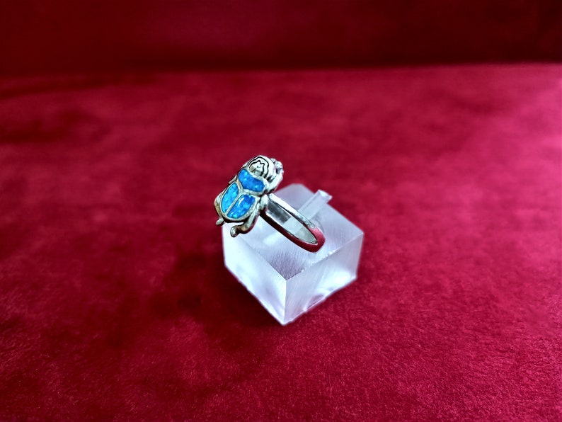 Sterling Silver Opal Ring Opal Scarab Ring Opal Scarab Jewelry