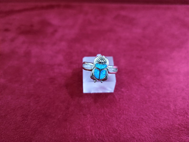 Sterling Silver Opal Ring Opal Scarab Ring Opal Scarab Jewelry