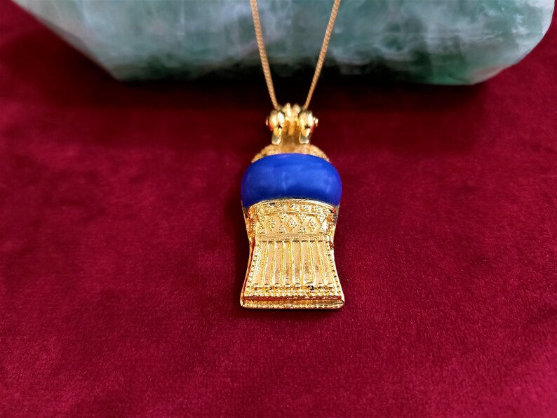 18 K Gold Filled Sterlin g Silver Pendant Egyptian Jewelry Gold Ramses ii Famous Amulet Necklace