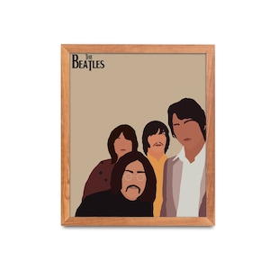 The Beatles Print | Musician Wall Art, Abby Road, Minimalist Modern Art Print, Customizable, The Beatles Poster, Vintage Decor, John Lennon