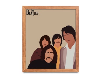 The Beatles Print | Musician Wall Art, Abby Road, Minimalist Modern Art Print, Customizable, The Beatles Poster, Vintage Decor, John Lennon