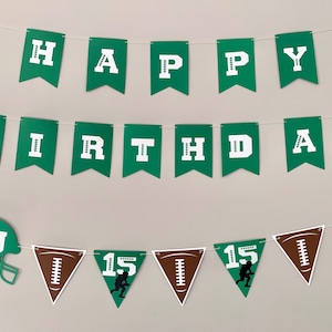 Football Happy Birthday Themed Banner & Garland Ser. Custom Football Banner| Football Party| Super bowl NFL Party