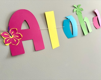 Luau Party Banner| Aloha Hawaiian Birthday Party
