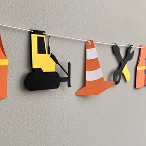 Construction Garland| Party Garland| Construction Vest, Tools, BullDozer and Cones| Construction Birthday Party|