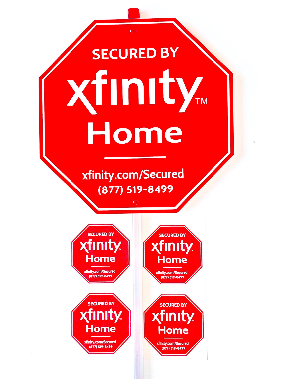 XFINITY HOME security sign with 4 stickers for windows and Etsy