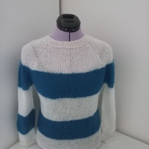 Mohair jumper/thin elegant / great , soft sweater with stripes.Soft and thin,elegant, irreplaceable.