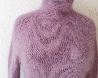 Korting!!  Op voorraad! Voorjaarskorting. Paarse angora-trui. Gebreide angoratrui. Klaar voor verzending! Zachte pluizige trui.