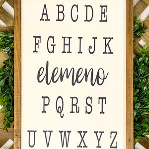 Lplpol Alphabet Wood Sign Elemeno Neutral Nursery Decor Abcs Sign Nursery Sign Nursery Decor Custom Signs Wood Sign Baby