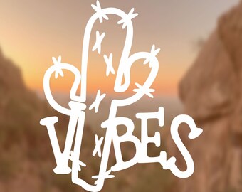 Desert Vibes Cactus Vinyl Decal: Adventure Car Sticker