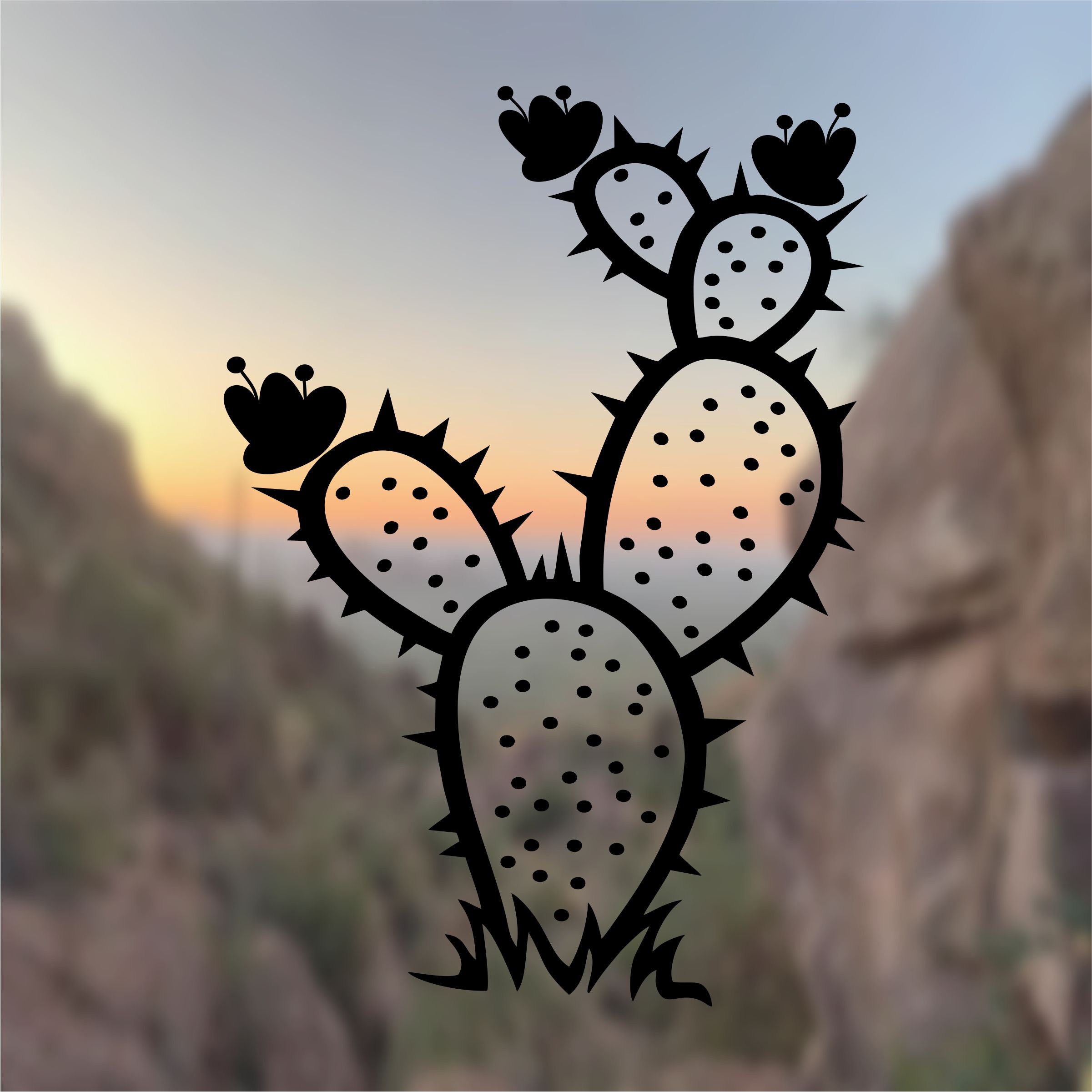 PRICKLY PEAR CACTUS Vinyl Decal Sticker Adventure Decal Etsy