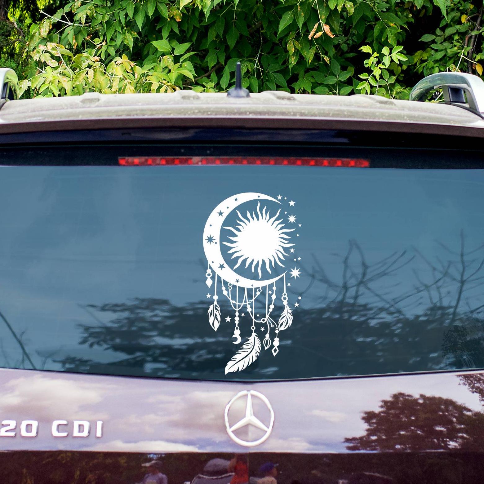 Celestial Feather Moon & Sun Vinyl Decal: Boho Car Laptop Sticker - Etsy