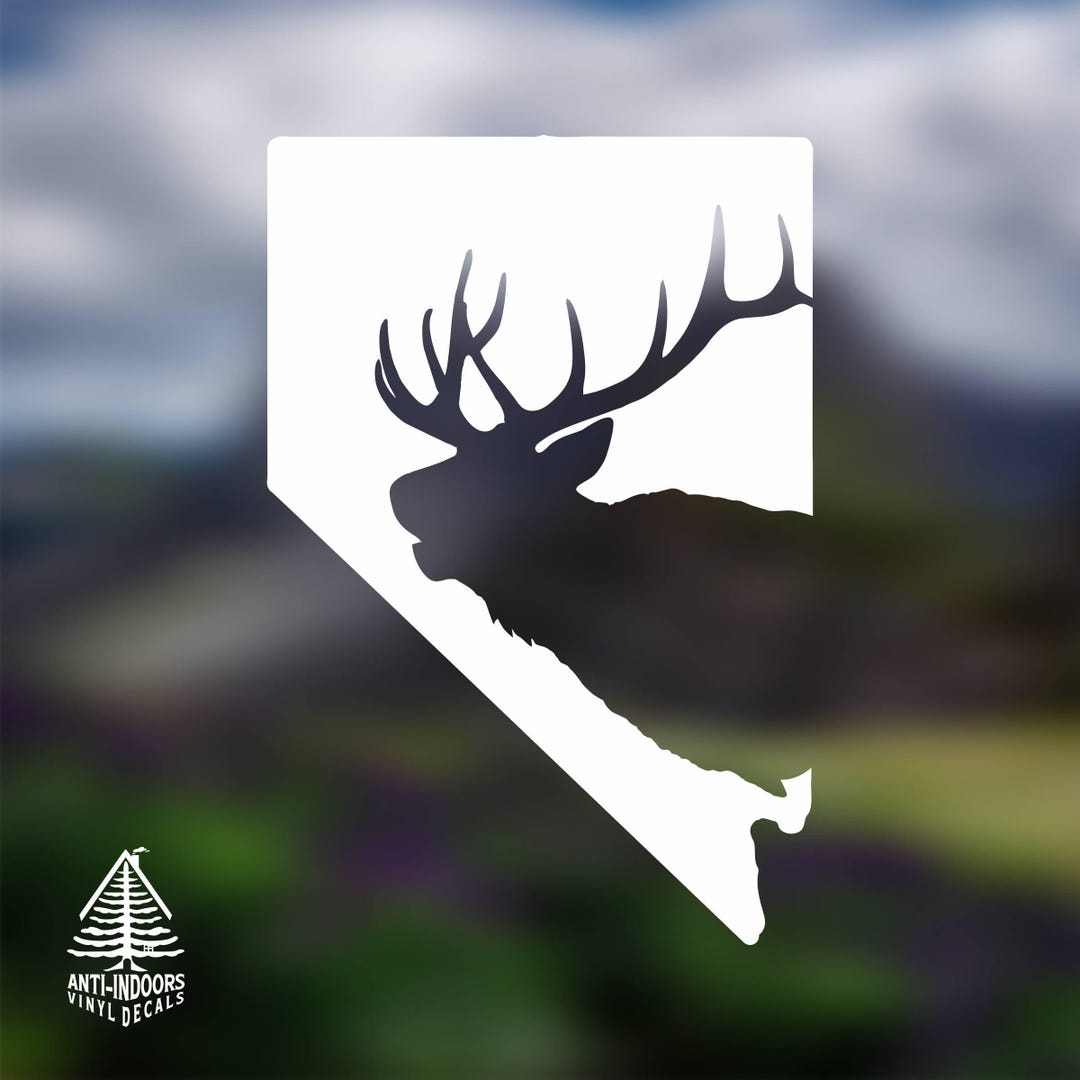 Nevada State Hunting Elk or Deer, Hunting Vinyl Decal Sticker, Fathers ...