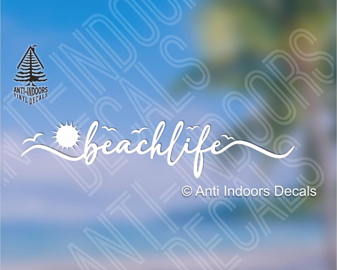 BEACHLIFE Vinyl Decal Sticker, Adventure, Nature, Beach Decal for ...