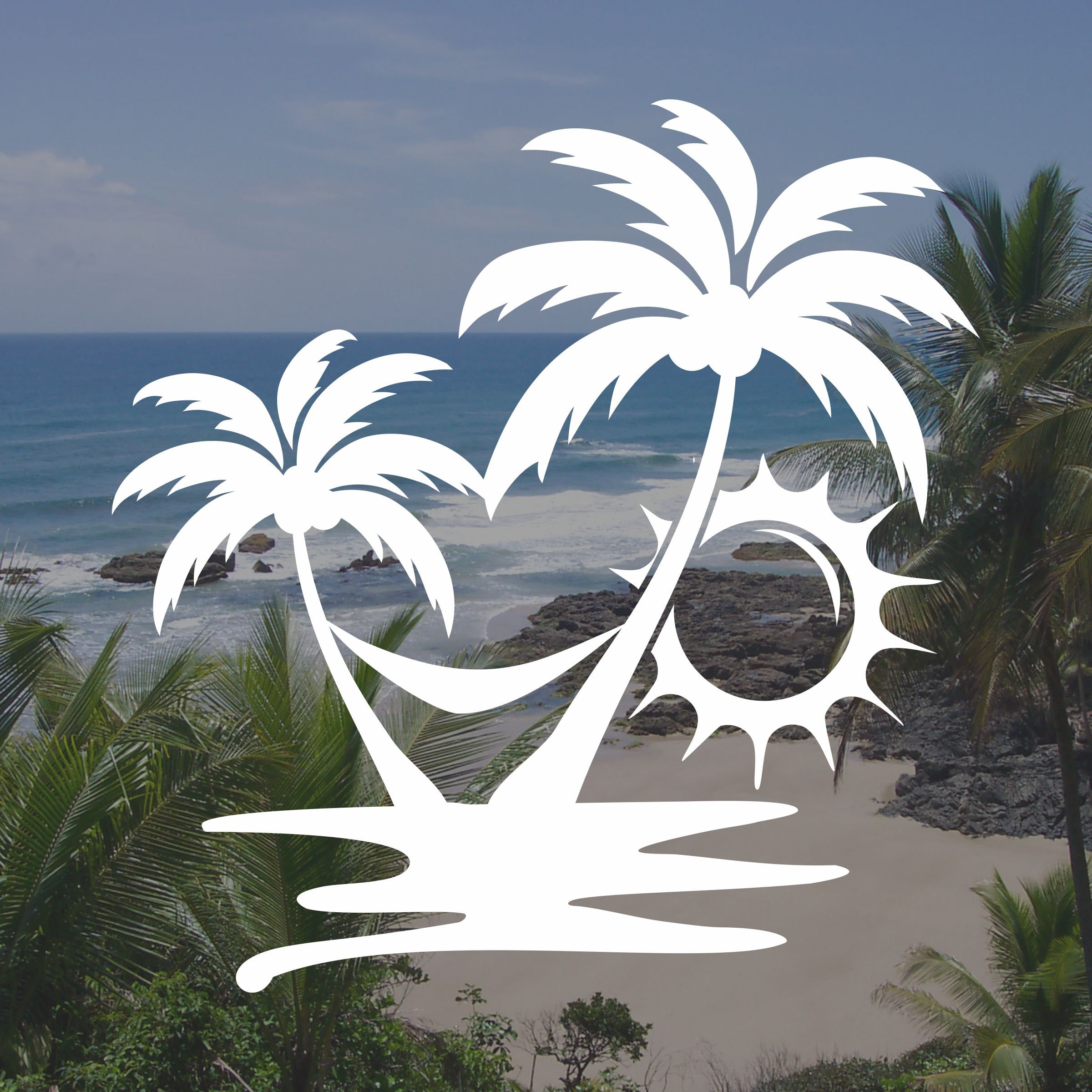 Palm Trees Vinyl Decal, Tropical Decal, Car Window Decal