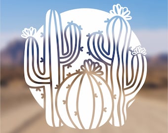 Desert Cactus Vinyl Decal Sticker: Adventure Nature Gift
