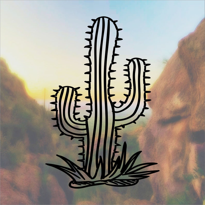 SAGUARO CACTUS Vinyl Decal Sticker Adventure Decal Nature Etsy