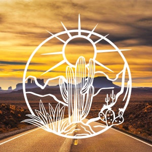 DESERT CACTUS Vinyl Decal Sticker, Adventure Decal, Nature Gift Decal, Saguaro Decal, Yeti, Cup, Laptop, Golf Cart, Car Decal
