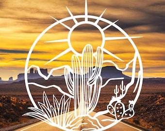 Saguaro Cactus Vinyl Decal: Desert Adventure Sticker