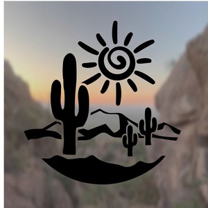 Desert Sunset Vinyl Decal Sticker: Adventure Car Laptop Decor - Etsy