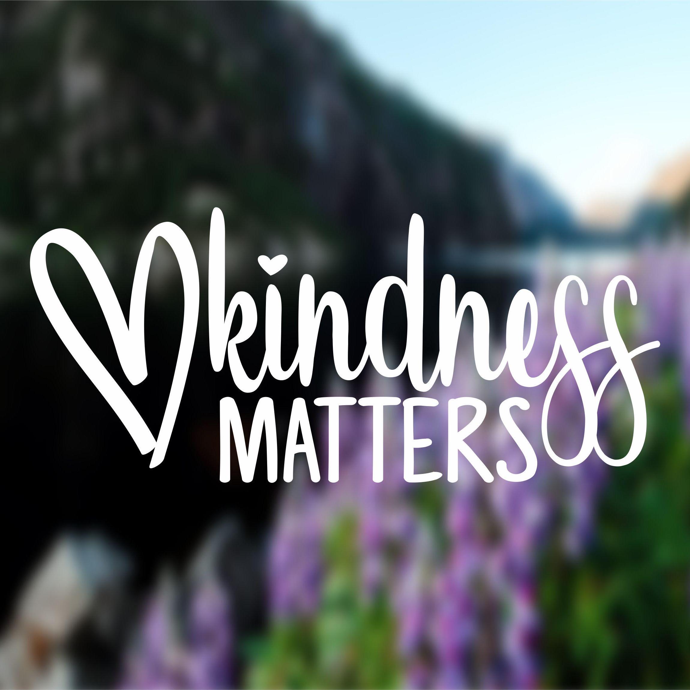 KINDNESS MATTERS DECAL, Vinyl Decal Sticker, Be Kind Decal, Love One Another Decal, Laptop Decal, Scatter Kindness, Cup Mug Decal, Car Decal