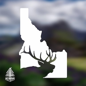 IDAHO HUNTING ELK, Deer Hunting Vinyl Decal Sticker, Fathers Day Gift, Adventure Decal, Nature Decal, Laptop Decal, Vinyl Sticker, Car