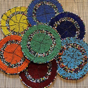 Handgemaakte Tanzaniaanse kralenonderzetters, Afrikaans, cadeau, Maasai