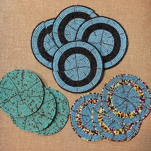 Handgemachte Tansanische Perlenuntersetzer, Afrikaner, Geschenk, Massai