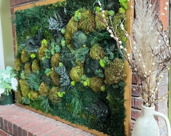 Large Moss Wall Art: Natural Plant Vertical Garden (34” x 47”)