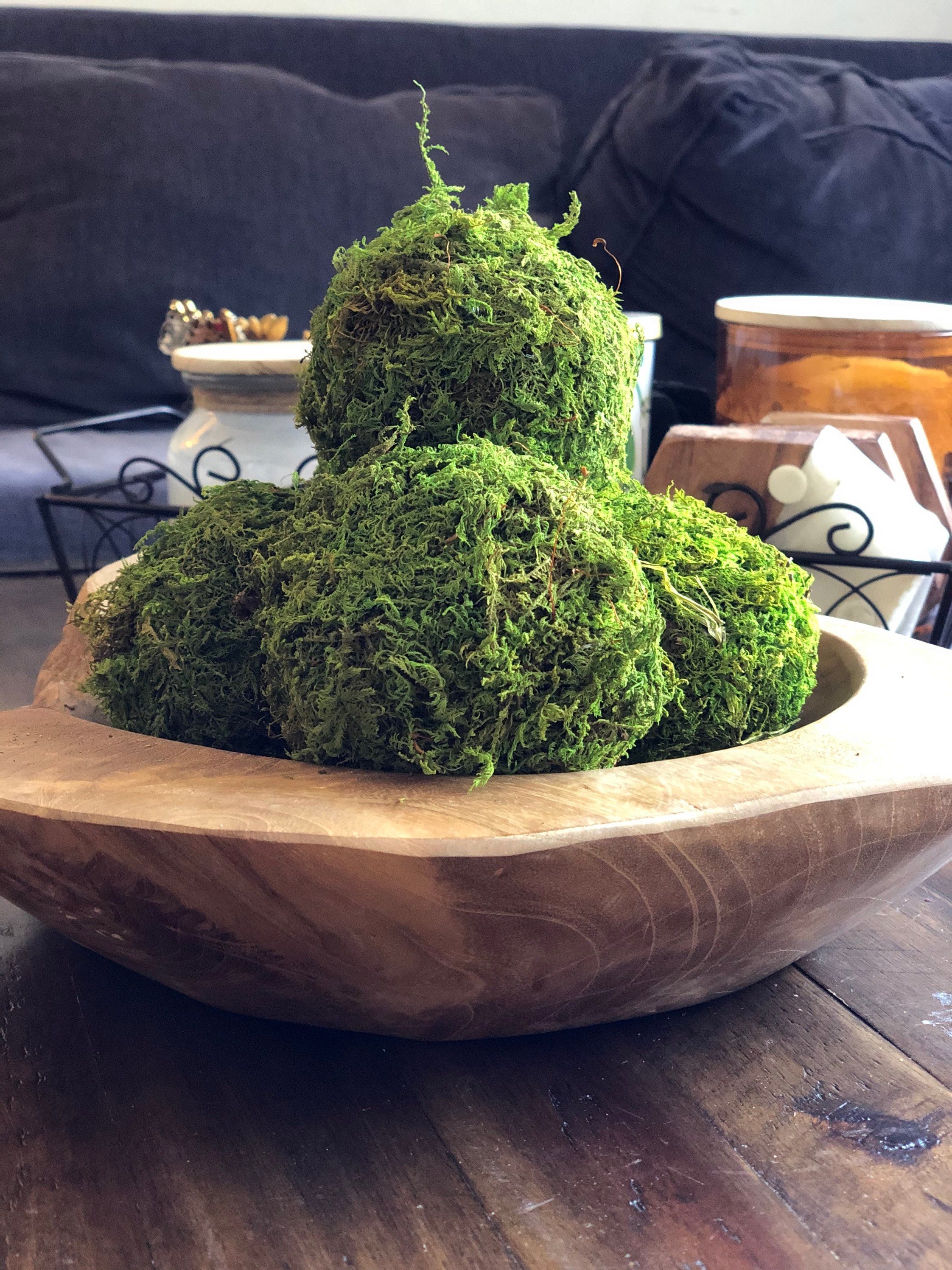 Dry Moss Balls Centerpiece in Rustic Real Wood Irregular Heart Etsy