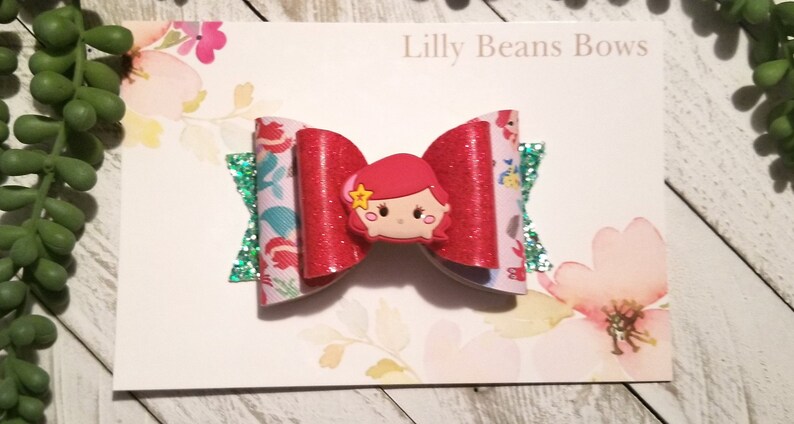 Disney Mermaid bow Ariel Bow Disney Ariel Bow Disney Princesses bow Little Mermaid Bow