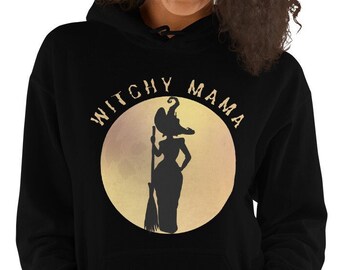Witchy Mama Moon Hoodie For Halloween Fall Sweatshirt For Witch Mama Shirt