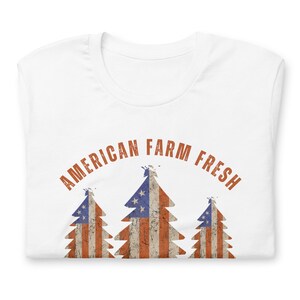 American Farm Fresh Christmas Trees Shirt Gift For Her, Vintage USA Inspired Design Christmas Holiday Unisex T-Shirt, Christmas Shirt,