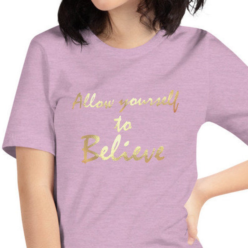 Gold Tone Printed Allow Yourself To Believe Short-Sleeve Unisex T-Shirt
