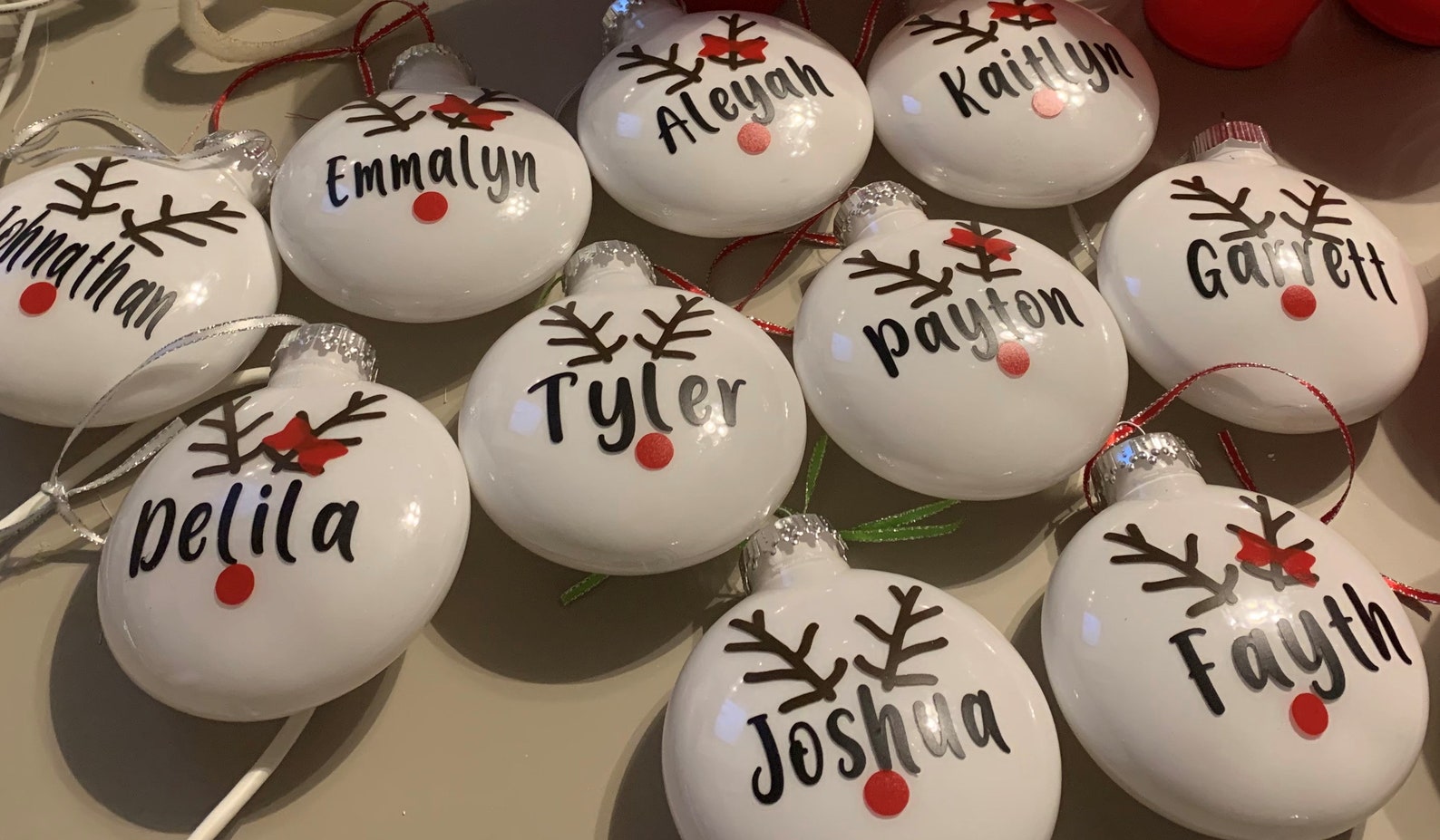 Personalized Plastic Reindeer Ornament personalized ornament Etsy