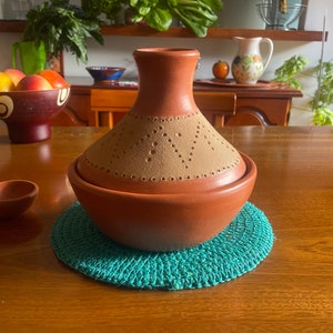 Tajine du Maroc 26 cm non émaillé en terre cuite, sans plomb, tajine fait  main