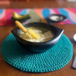 Soup  Bowl Dinner Mug Casserole Black Clay Toxin and Contaminant Free for Home or Restaurant  Vegan Pottery Made in La Chamba Colombia