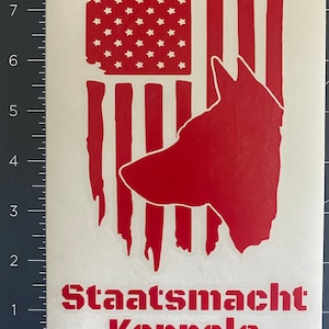 Distressed Flag German Shepherd Dog custom vinyl sticker decal - laptop - bumper sticker