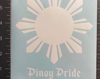 Custom Filipino Pride vinyl sticker decal shown in Matte White - laptop - bumper sticker - Pinoy Pride.