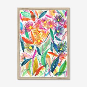 Eukalyptusmuster, Gumtree-Druck, Eukalyptusdruck, Blumenkunstdruck, Blütengummi, australischer Kunstdruck, Blütengummi-Aufkleber